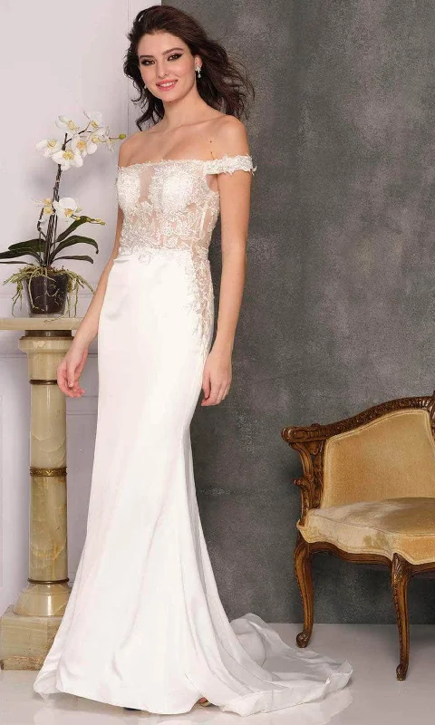 Instant Discount Dave & Johnny Bridal A10357 - Sheer Bodice Bridal Gown