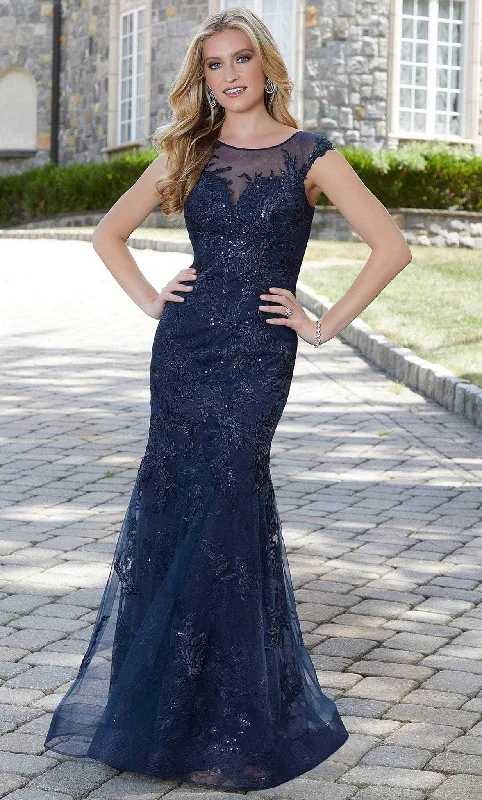 Now or Never MGNY By Mori Lee 72702 - Lace Appliqued Evening Dress