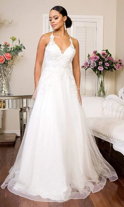 Instant Savings Elizabeth K - GL1916 Embroidered Lace Up Bridal Gown