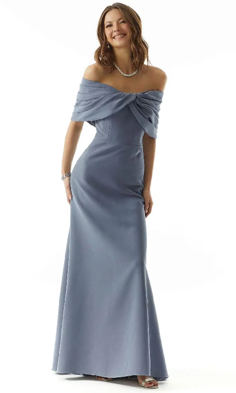 Price Rollback MGNY by Mori Lee 73027 - Draped Off Shoulder Evening Dress