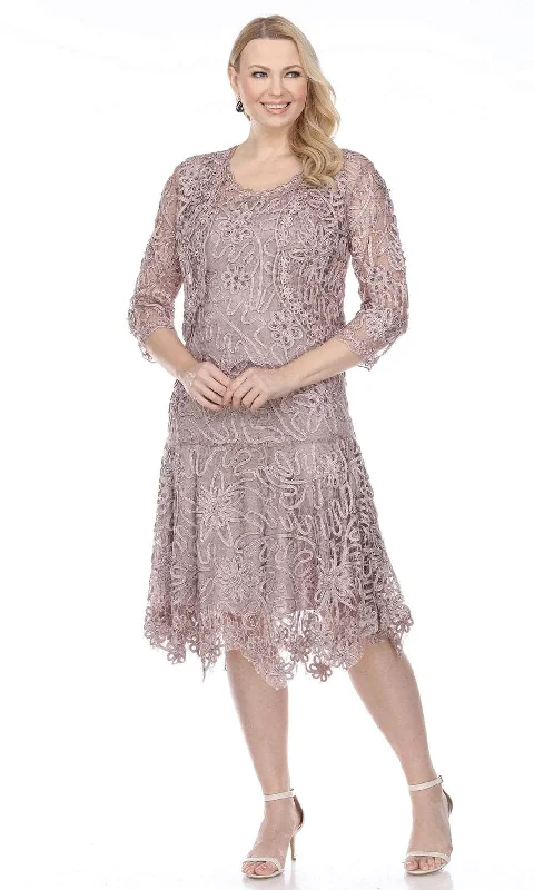 Price Cut Soulmates 1501 - Tea Length Soutache Dress Bolero Jacket Set