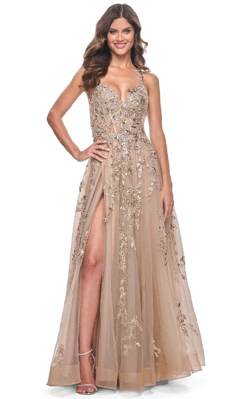 Savings Galore La Femme 32052 - Sleeveless Sequin Lace Prom Gown
