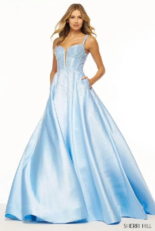 Weekend Flash Sale Sherri Hill 56106 - Plunging Neckline Beaded Ballgown