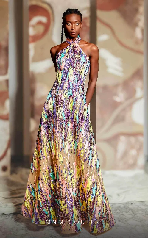 Exclusive Offers MNM Couture K4166 - Sleeveless High Halter Evening Gown