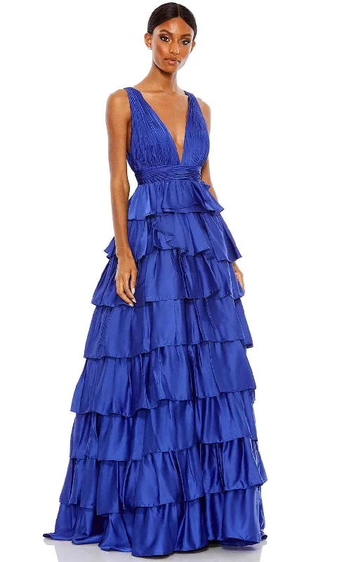 Flash Sale Mac Duggal 67994 - Plunging V-Neck Tiered Prom Gown