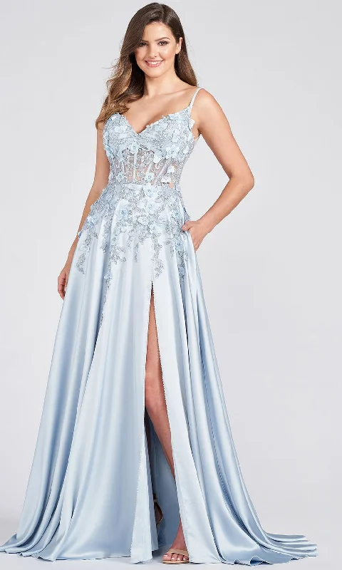 Stock Up and Save Ellie Wilde EW122038 - Plunging V Corset A Line Formal Gown
