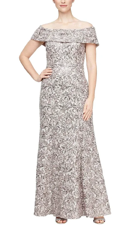 Buy More, Save More Alex Evenings 81122532 - Off Shoulder Sequin Embellished  Gown