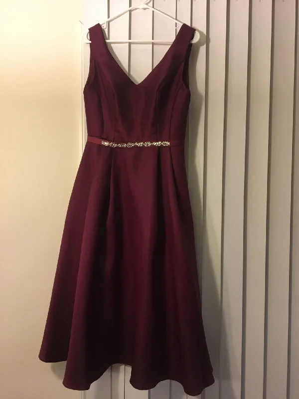 Exclusive Deal David's Bridal V-Neck Mikado Tea-Length Bridesmaid Dress