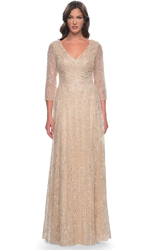 Deal Alert La Femme 30911 - V-Neck Embellished Formal Dress