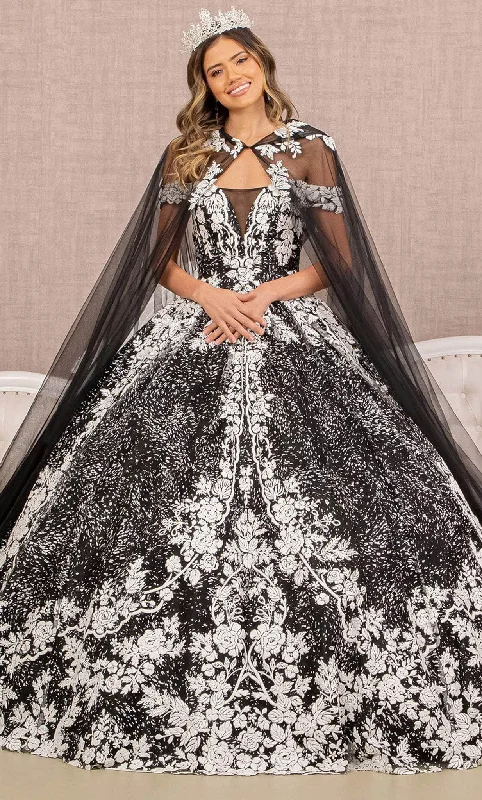 Daily Deals Elizabeth K GL3168 - Rosette Off Shoulder Cape Ballgown