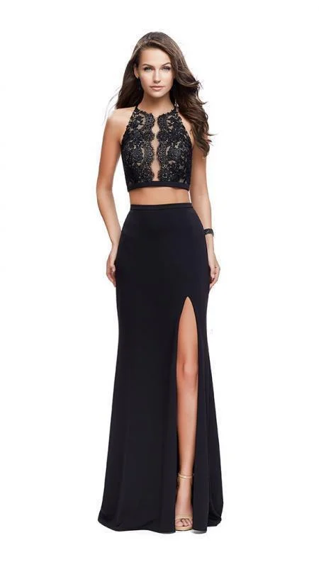 The Best Prices La Femme - 25919 Two Piece Beaded Lace Jersey Sheath Dress