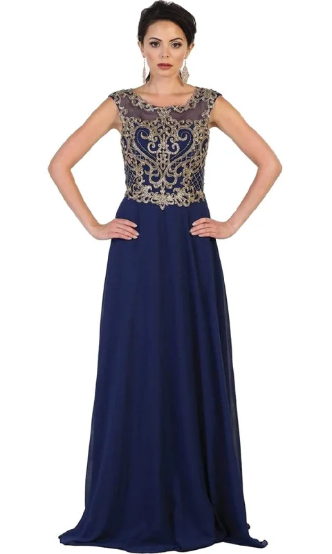 Big Discounts May Queen - Embroidered Illusion Jewel A-line Evening Dress