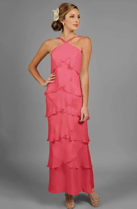 Best Seller Alexander by Daymor - 3451 Beaded Halter Tiered Sheath Evening Dress