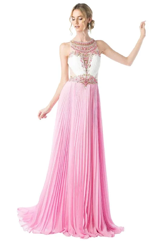 Price Meltdown Cinderella Divine - CR742 Jewel-Ornate Pleated A-Line Gown