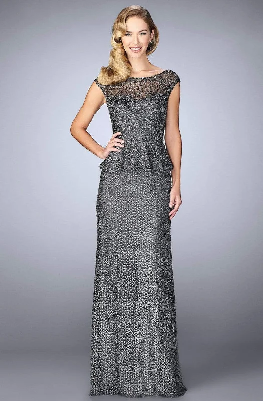Exclusive Offers La Femme - 24896 Cap Sleeve Lace Peplum Gown