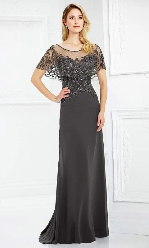 Sneak Peek Sale Montage by Mon Cheri - 217947 Sheer Embellished Mother of the Bride Gown