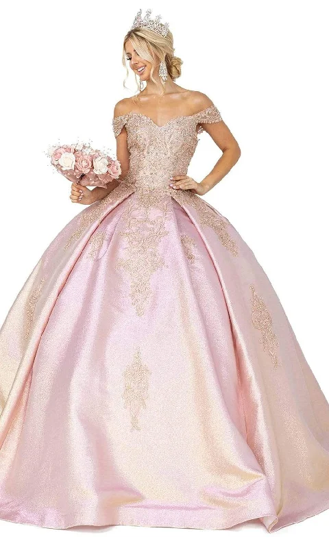 Limited Quantity Dancing Queen - 1585 Jeweled Lace Metallic Gown