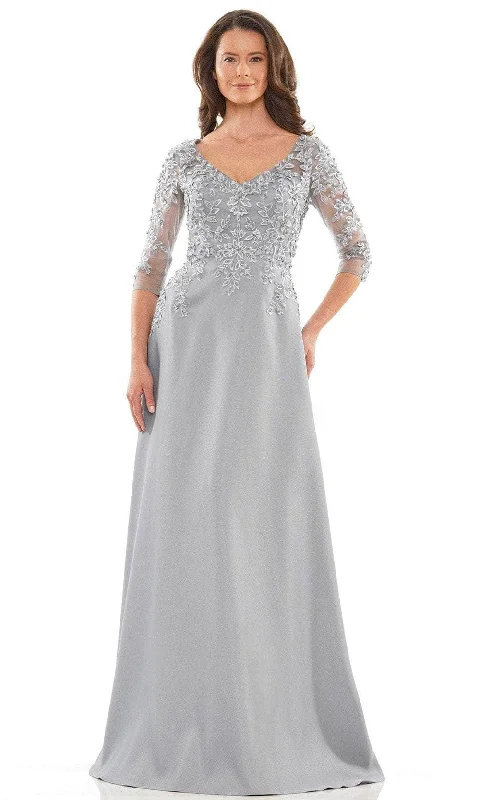 Online Specials Marsoni by Colors MV1174 - Beaded Applique V-Neck Formal Gown