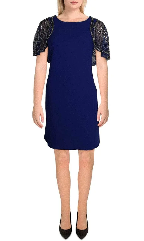 Lowest Price Aidan Mattox MD1E206549 - Sleeveless Jewel Neck With Cape Short Dress