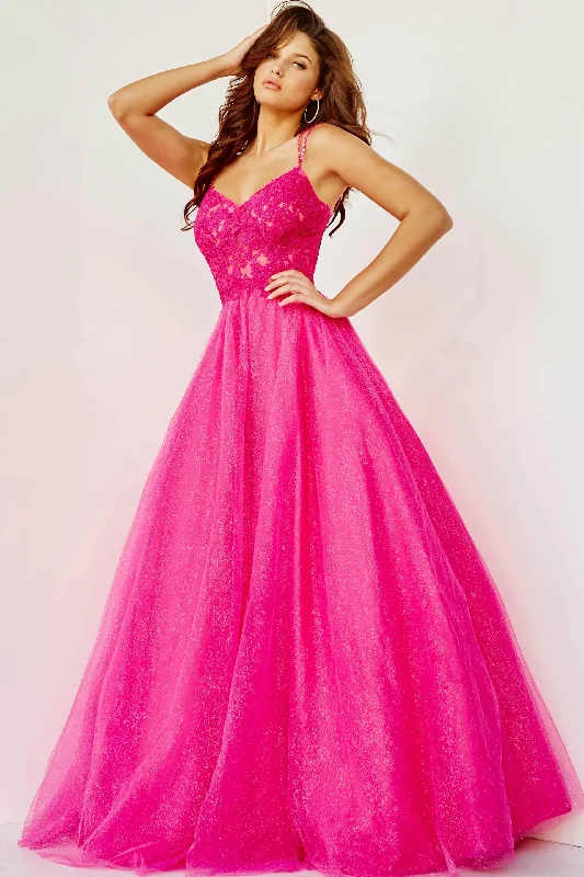 Bargain Prices Jovani - 67051 Beaded Lace Bodice Glitter Tulle Ballgown