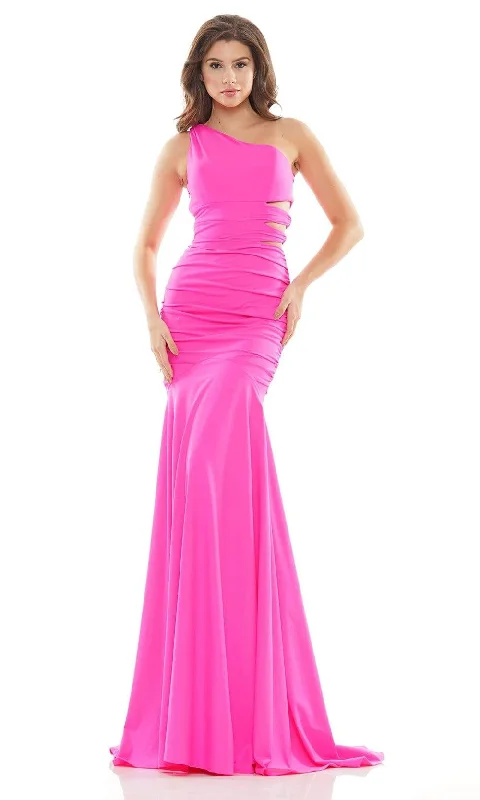 Fantastic Offers Colors Dress - 2693 One Shoulder Cutout Gown