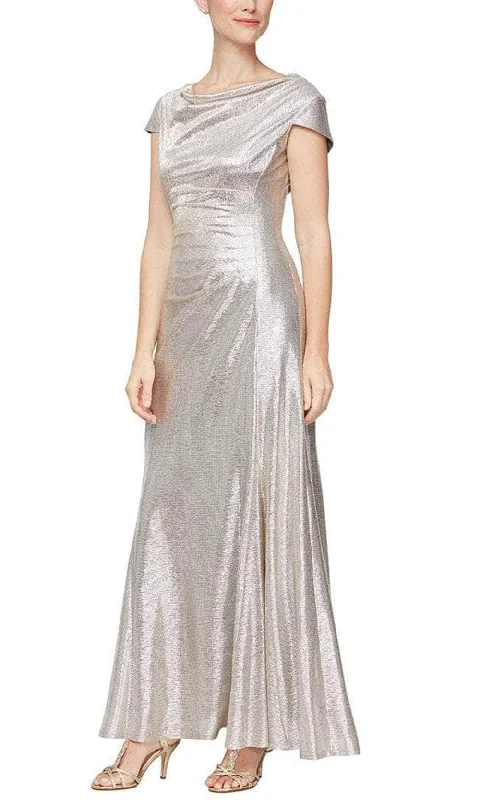 Today Only Alex Evenings - 8127685 Cap Sleeved Metallic Long Dress