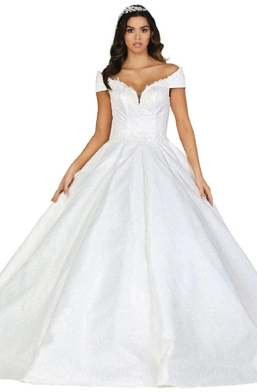 Online Only Dancing Queen - 107 Off-Shoulder Pleated Wedding Ballgown
