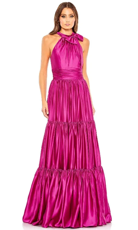 Bargain Prices Mac Duggal 50658 - Halter Tiered Satin Evening Gown