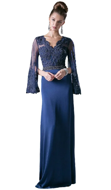 Crazy Savings Cinderella Divine - CR771 Embellished Scalloped V-neck Sheath Dress