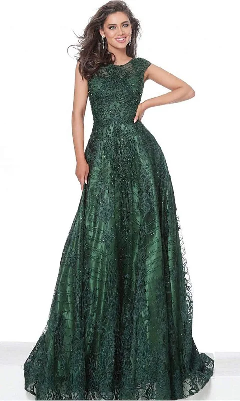 Stock Up and Save Jovani - 03238 Embellished Cap Sleeve A-Line Gown