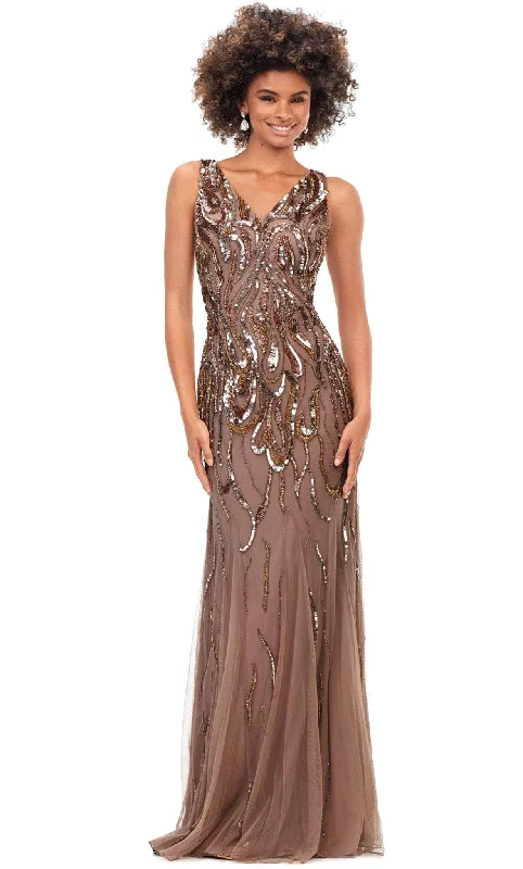 Super Sale Ashley Lauren 11204 - Sequin Embellished V-Neck Evening Gown