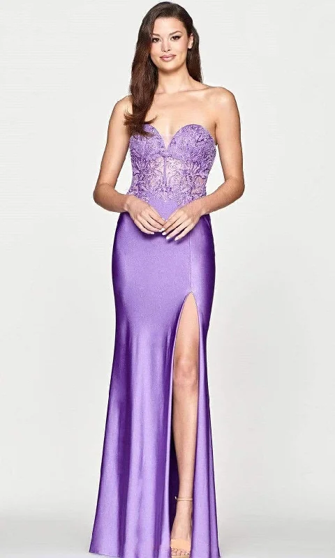 Price Smash Faviana - S10647 Strapless Satin Corseted Trumpet Dress