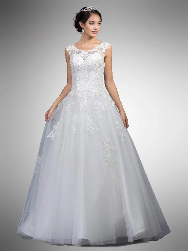 Unbeatable Prices Dancing Queen Bridal - A7002 Embellished Lace Illusion Bateau Ballgown
