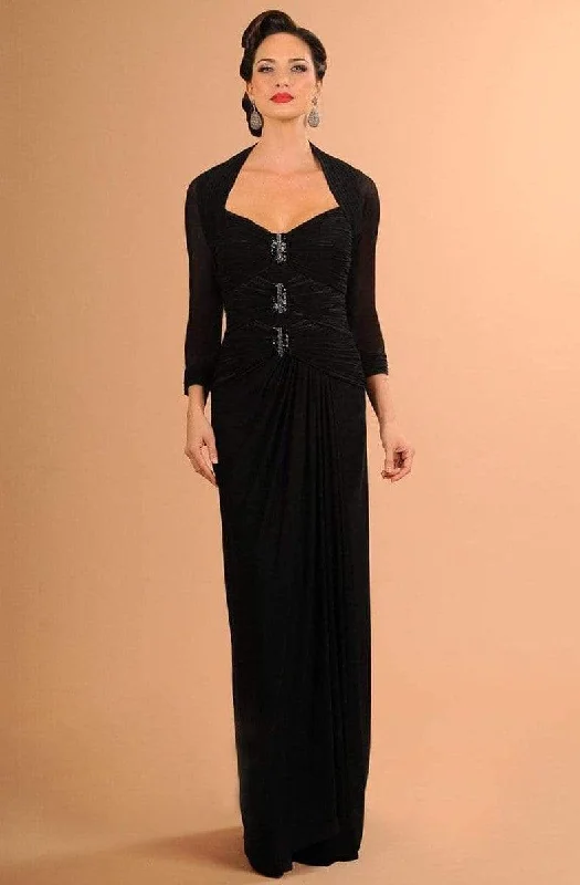 Price Cut Alexander by Daymor 611 Jeweled Bolero A-Line Gown - 1 pc Black in Size 18 Available