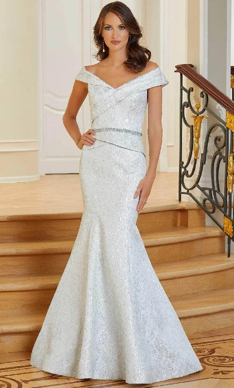 Quick Sale MGNY By Mori Lee 72701 - Brocade Mermaid Peplum Gown