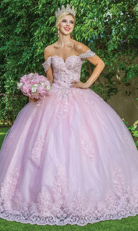 Seasonal Sale Dancing Queen - 1581 Off Shoulder Applique Ballgown