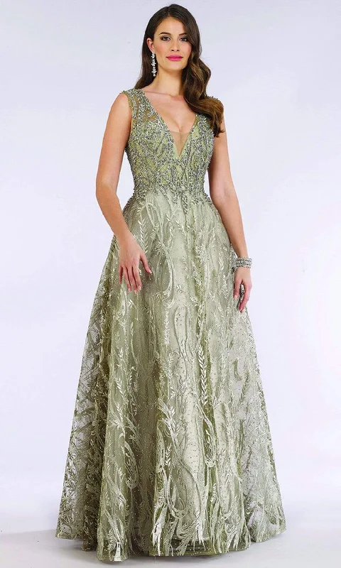 Limited Time Offer Lara Dresses - 29626 Embellished Plunging V Neck A-Line Dress