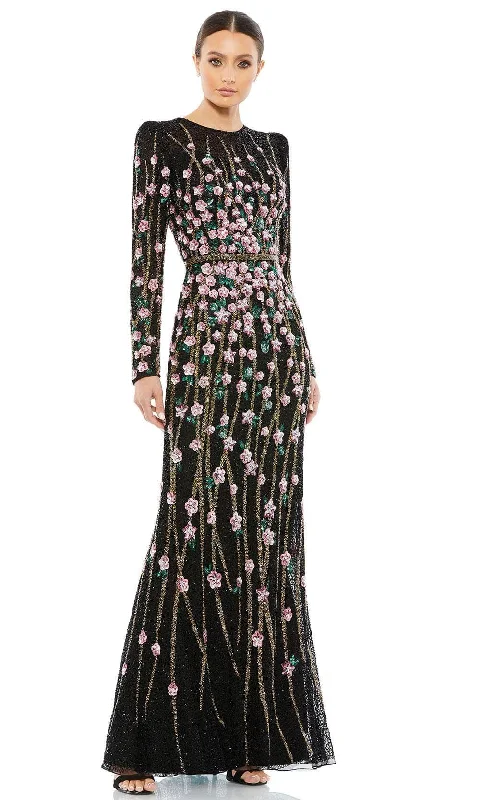 Discount Mania Mac Duggal 5492 - Sequin and Beads Long Sleeve Prom Dress