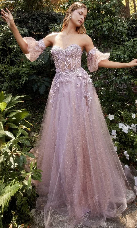 Instant Discount Andrea and Leo A1108 - Strapless Floral Appliqued Ballgown