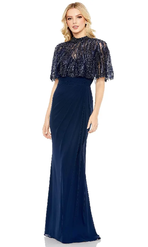 Loyalty Reward Mac Duggal 20467 - Embellished Cape Sleeveless Evening Dress