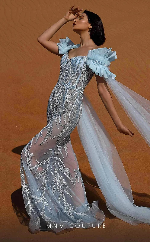 Limited Edition MNM Couture K4041 - Beaded Illusion Sheath Gown