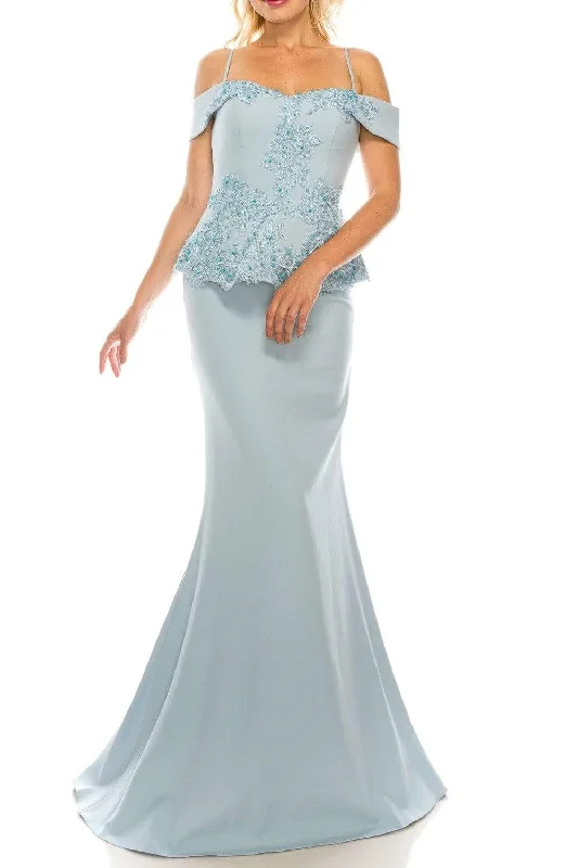 Great Bargains Odrella - 4617 Appliqued Peplum Accented Trumpet Gown