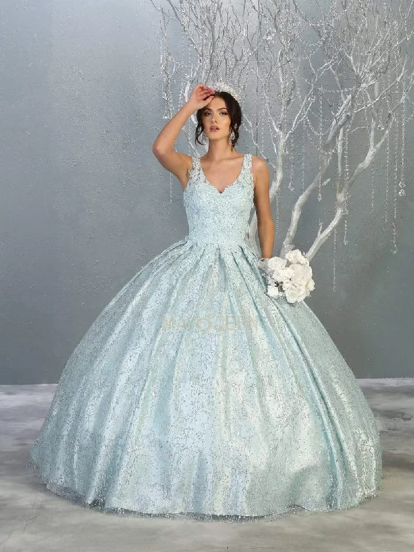 Deal Frenzy May Queen - LK149 Glitter Floral Appliqued Ballgown