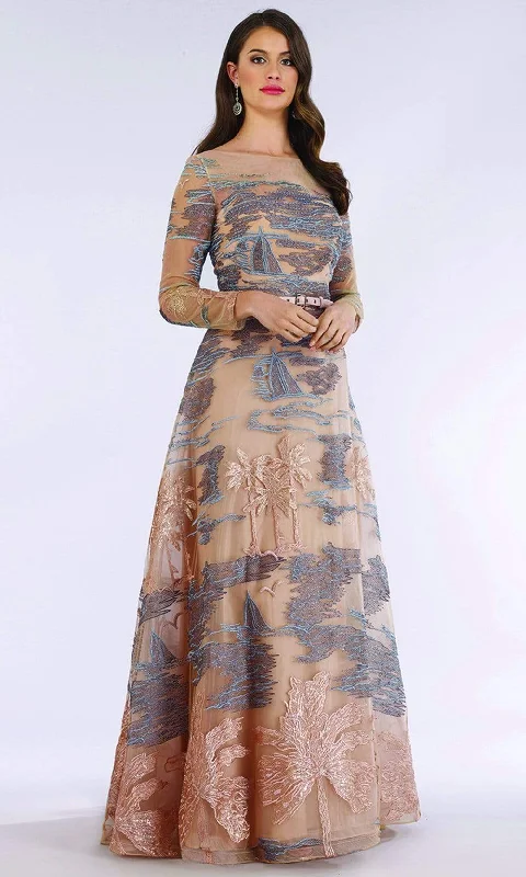 Holiday Sale Lara Dresses - 29640 Embroidered Long Sleeve A-line Dress