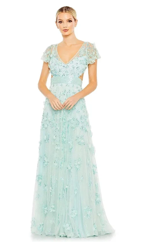 Now or Never Mac Duggal - 70275 Deep V-Neck Floral Appliqued Gown