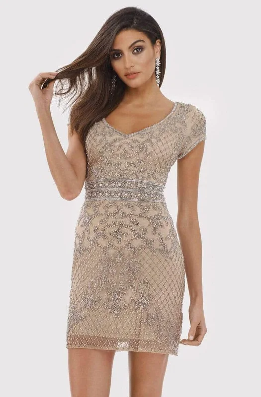 Big Discounts Lara Dresses - 29571 V Neck Beaded Tulle Cocktail Dress
