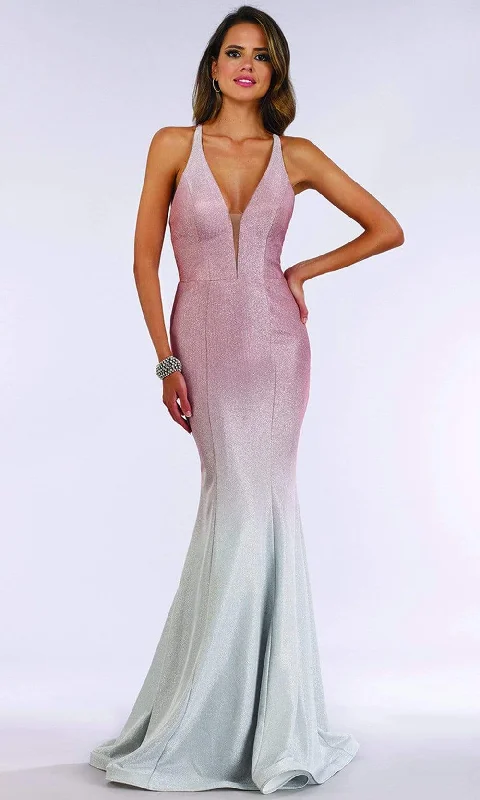 Deal of the Day Lara Dresses - 29493 Halter Shimmer Ombre Mermaid Dress