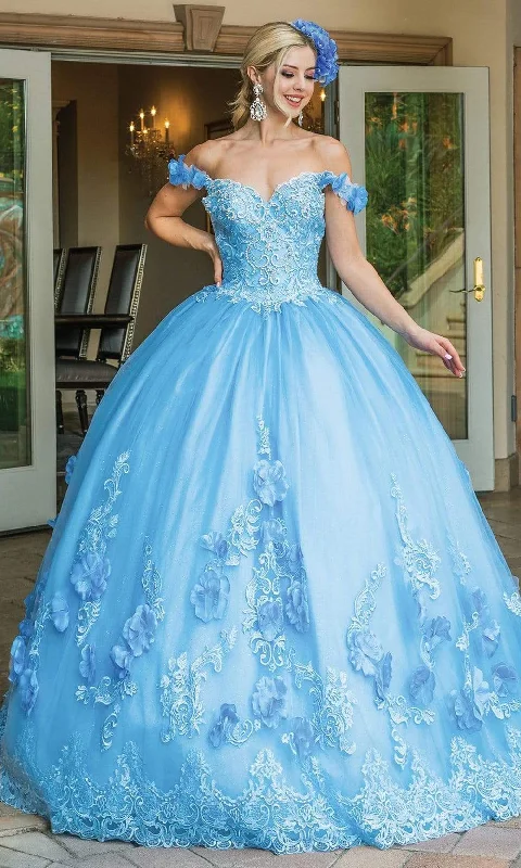 Bargain Prices Dancing Queen - 1582 Embroidered Off Shoulder Gown With Train