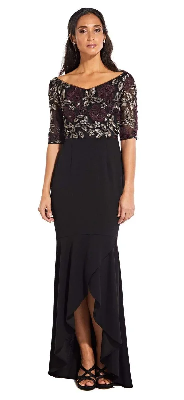 Huge Discounts Adrianna Papell - AP1E204611 Floral V-Neck High Low Dress