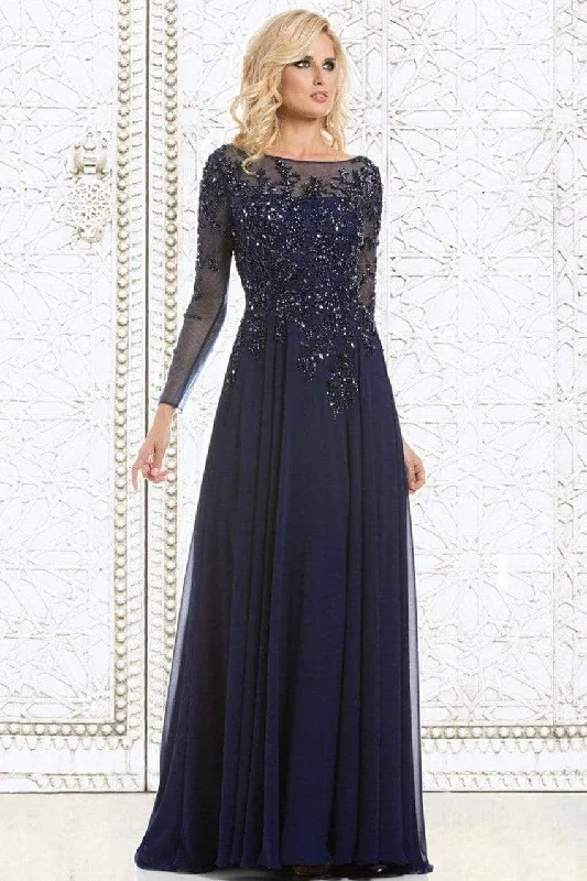Exclusive Online Offer Feriani Couture -  Long Sleeve Beaded Illusion A-Line Evening Gown 26145